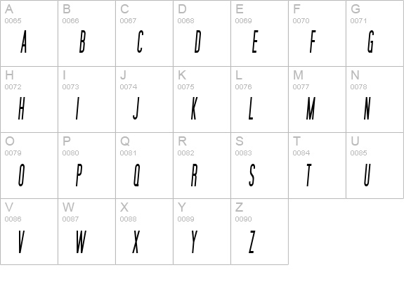 SF Movie Poster Condensed Italic uppercase A-Z preview