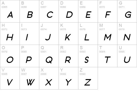 SF Orson Casual Heavy Oblique uppercase A-Z preview