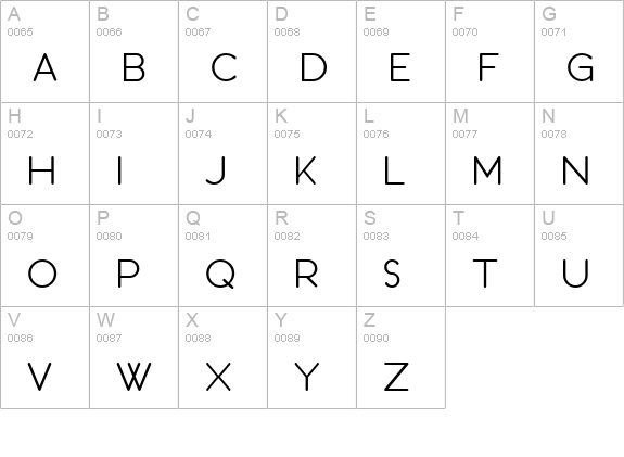 SF Orson Casual Light uppercase A-Z preview