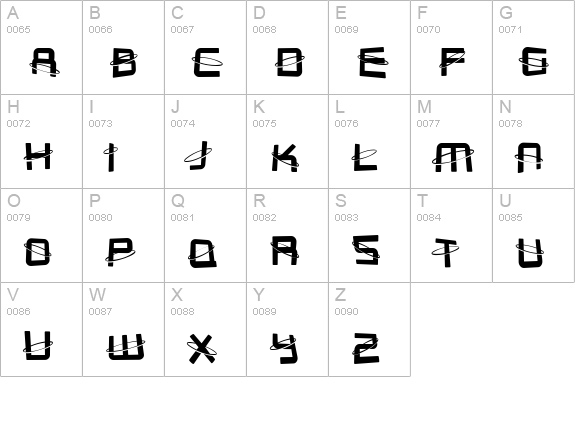 SF Outer Limits DistUpright uppercase A-Z preview