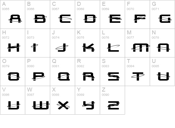 SF Outer Limits ExtUpright uppercase A-Z preview