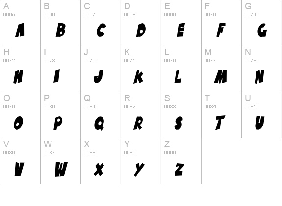 SF Pale Bottom Condensed Oblique uppercase A-Z preview