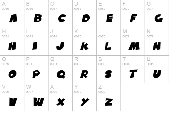 SF Pale Bottom Extended Oblique uppercase A-Z preview