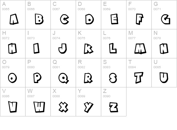 SF Pale Bottom Shaded uppercase A-Z preview