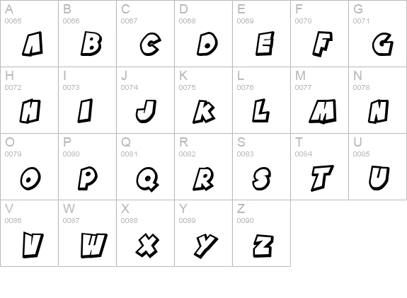 SF Pale Bottom Shaded Oblique uppercase A-Z preview