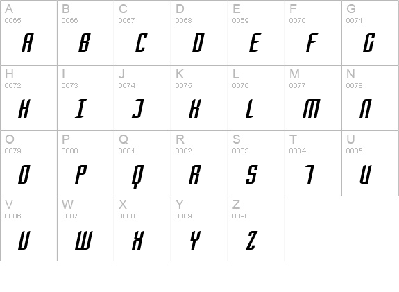 SF Piezolectric Oblique uppercase A-Z preview