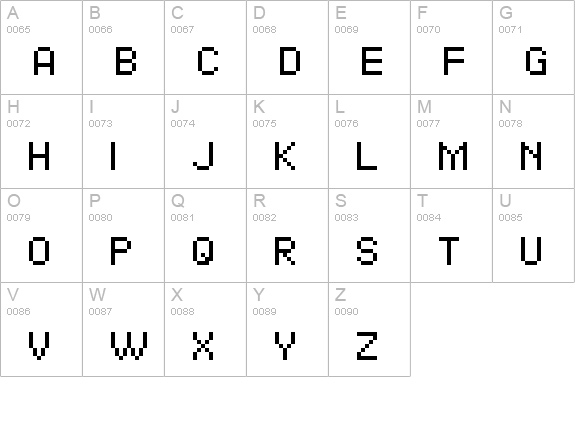 SF Pixelate uppercase A-Z preview