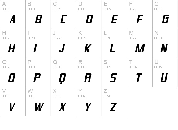 SF Proverbial Gothic Bold Oblique uppercase A-Z preview