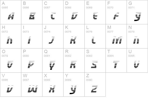 SF Retroesque FX Oblique uppercase A-Z preview