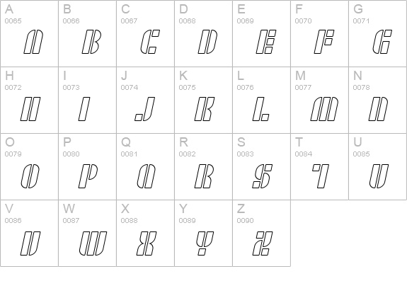 SF RetroSplice Outline uppercase A-Z preview