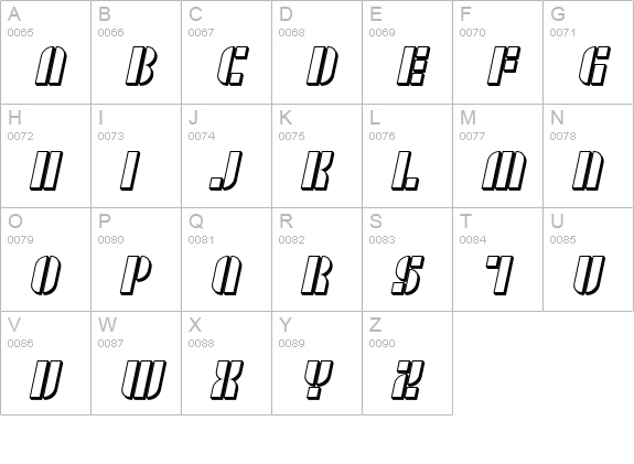 SF RetroSplice SC Shaded uppercase A-Z preview