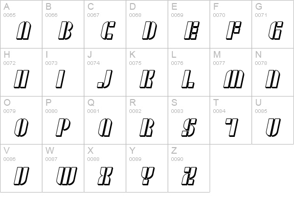 SF RetroSplice Shaded uppercase A-Z preview