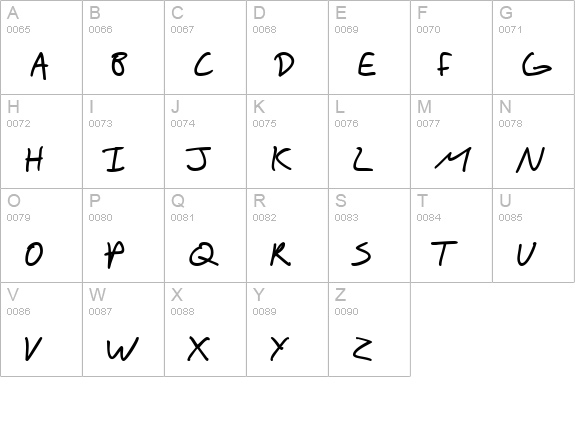 SF Scribbled Sans Bold uppercase A-Z preview