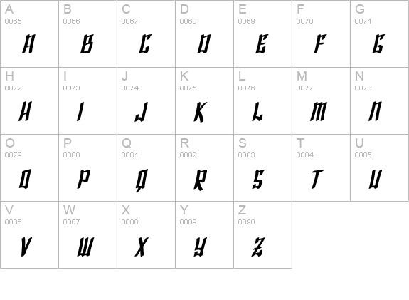SF Shai Fontai Bold Oblique uppercase A-Z preview