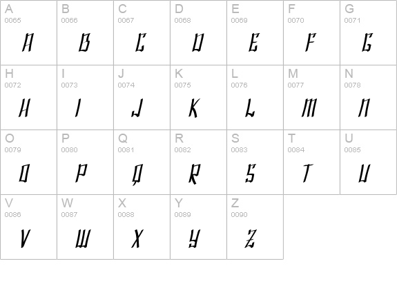 SF Shai Fontai Oblique uppercase A-Z preview