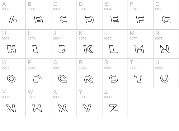 SF Solar Sailer Outline Italic uppercase A-Z preview