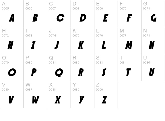 SF Speakeasy Oblique uppercase A-Z preview
