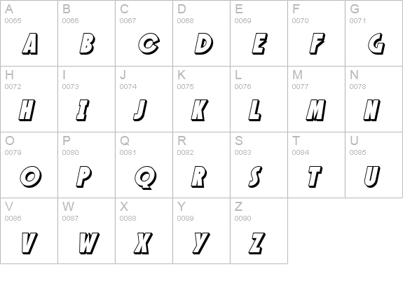 SF Speakeasy Shaded Oblique uppercase A-Z preview