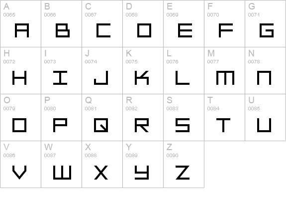SF Square Head uppercase A-Z preview