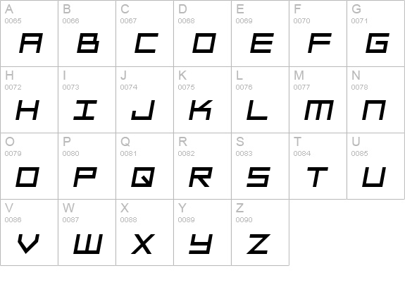 SF Square Head Bold Italic uppercase A-Z preview