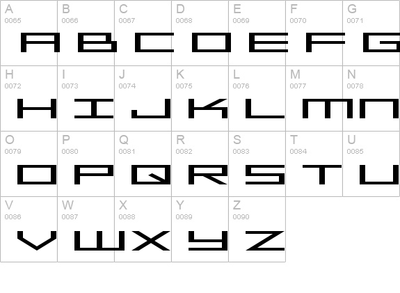 SF Square Head Extended uppercase A-Z preview
