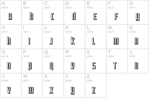 SF Square Root Shaded uppercase A-Z preview