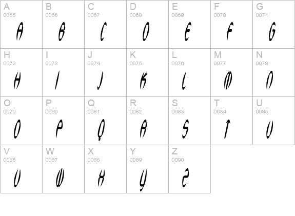 SF Synthonic Pop Condensed Oblique uppercase A-Z preview