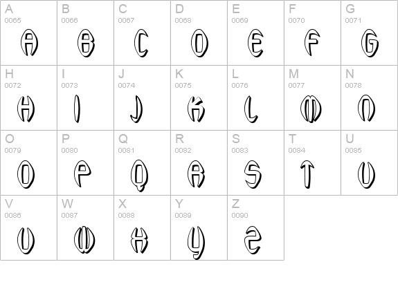 SF Synthonic Pop Shaded uppercase A-Z preview