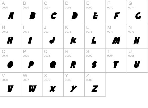 SF Tattle Tales Italic uppercase A-Z preview