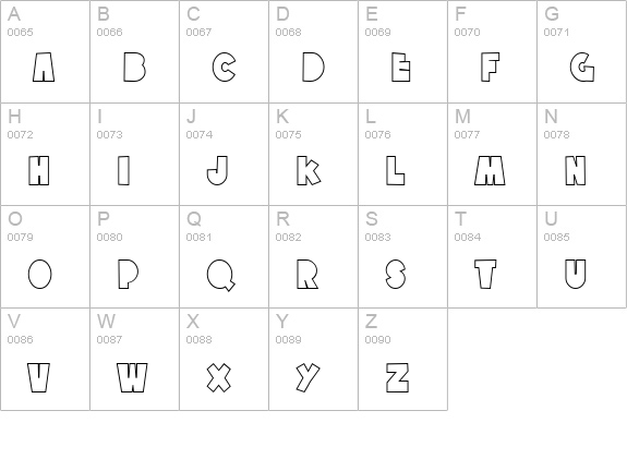 SF Tattle Tales Outline uppercase A-Z preview