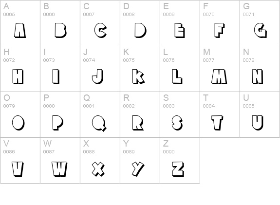 SF Tattle Tales Shadow uppercase A-Z preview