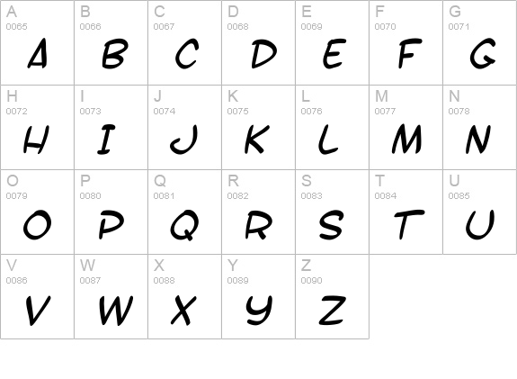 SF Toontime B Italic uppercase A-Z preview