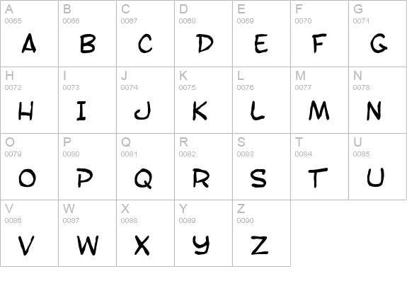 SF Toontime Blotch uppercase A-Z preview