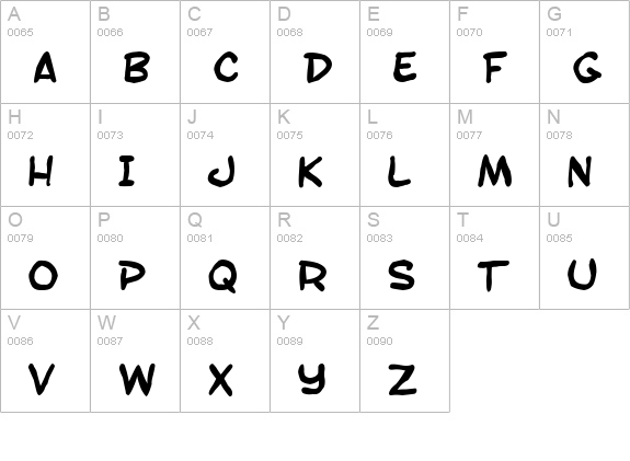 SF Toontime Blotch Bold uppercase A-Z preview