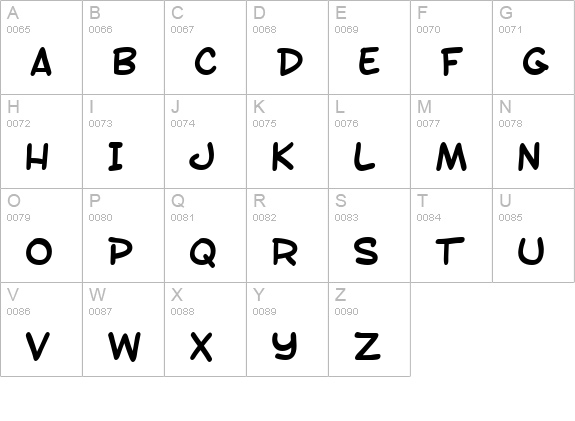 SF Toontime Bold uppercase A-Z preview