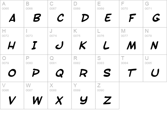 SF Toontime Bold Italic uppercase A-Z preview