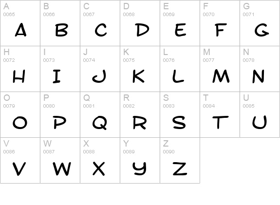 SF Toontime Extended uppercase A-Z preview