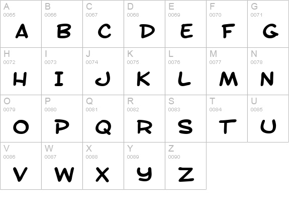 SF Toontime Extended Bold uppercase A-Z preview