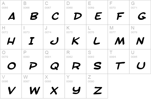 SF Toontime Extended Bold Italic uppercase A-Z preview