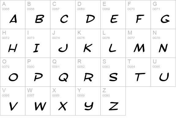 SF Toontime Extended Italic uppercase A-Z preview