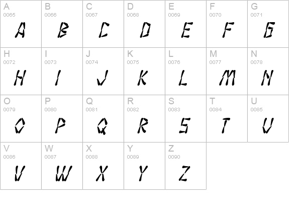 SF Wasabi Condensed Bold Italic uppercase A-Z preview