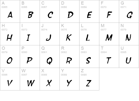 SF Wonder Comic Blotch Italic uppercase A-Z preview