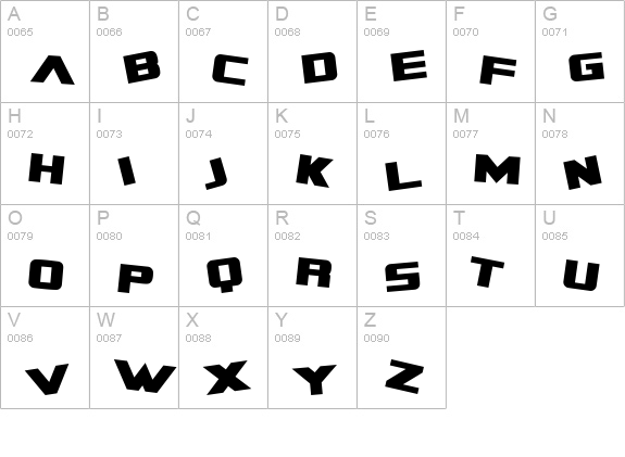 SF Zero Gravity Bold uppercase A-Z preview