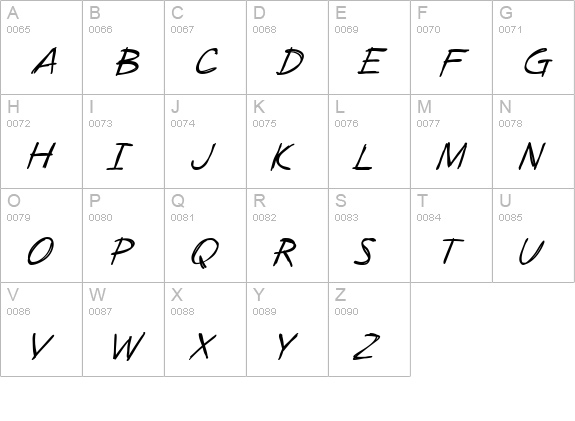 SF Zimmerman Italic uppercase A-Z preview