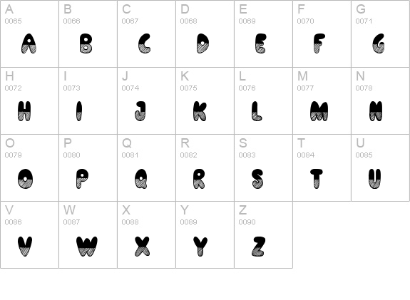 Shades of Grey uppercase A-Z preview