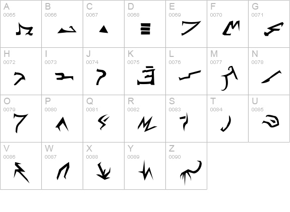 Shadow uppercase A-Z preview
