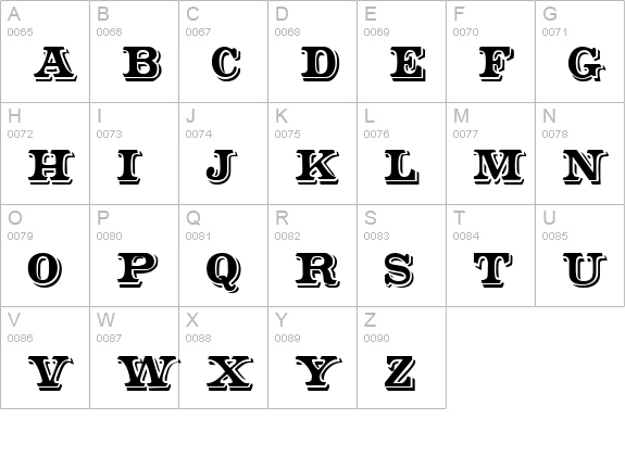 Shadowed Serif uppercase A-Z preview