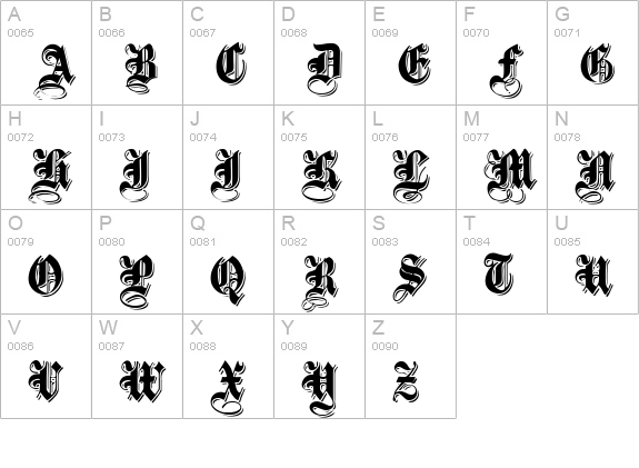 ShadowedBlack Normal uppercase A-Z preview