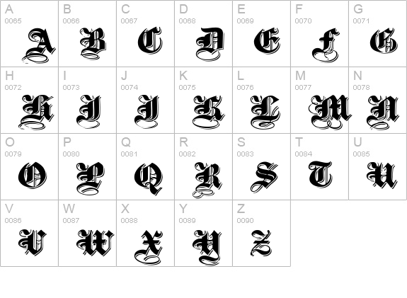 ShadowedBlackWide Normal uppercase A-Z preview