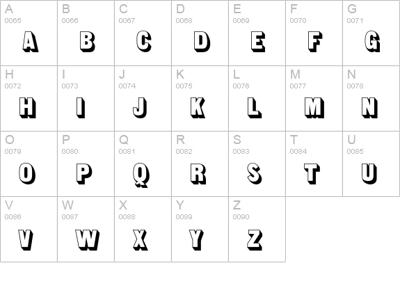 Shadowone uppercase A-Z preview